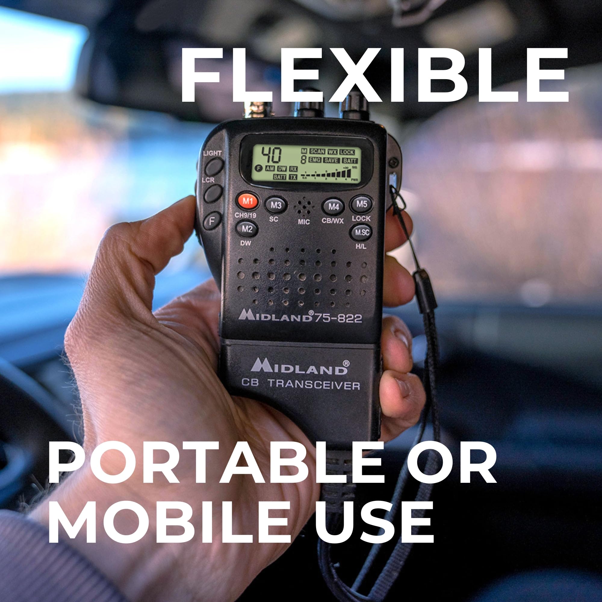 Midland 75-822 Handheld CB Radio & Mobile CB Radio – Walkie Talkie with 40 Channels, NOAA Weather Alerts, Long Range, Compatible with CB Antennas - Image 5