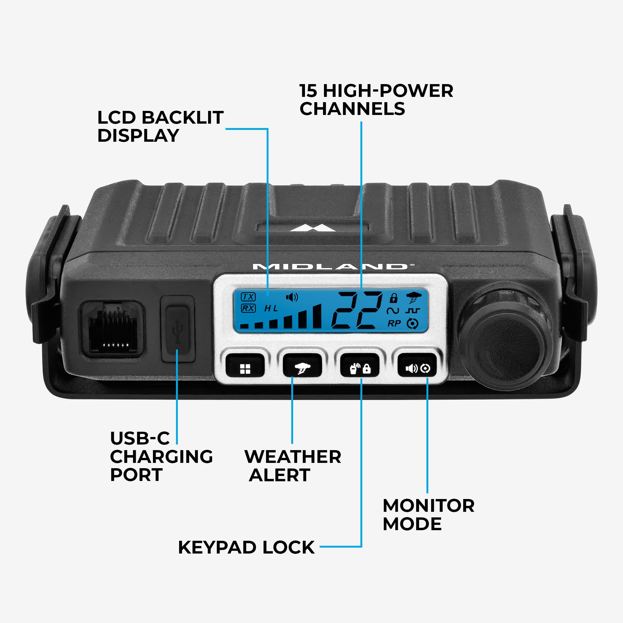 Midland MXT115AGR 15-Watt GMRS MicroMobile Two Way Radio Harvest Bundle - Image 5