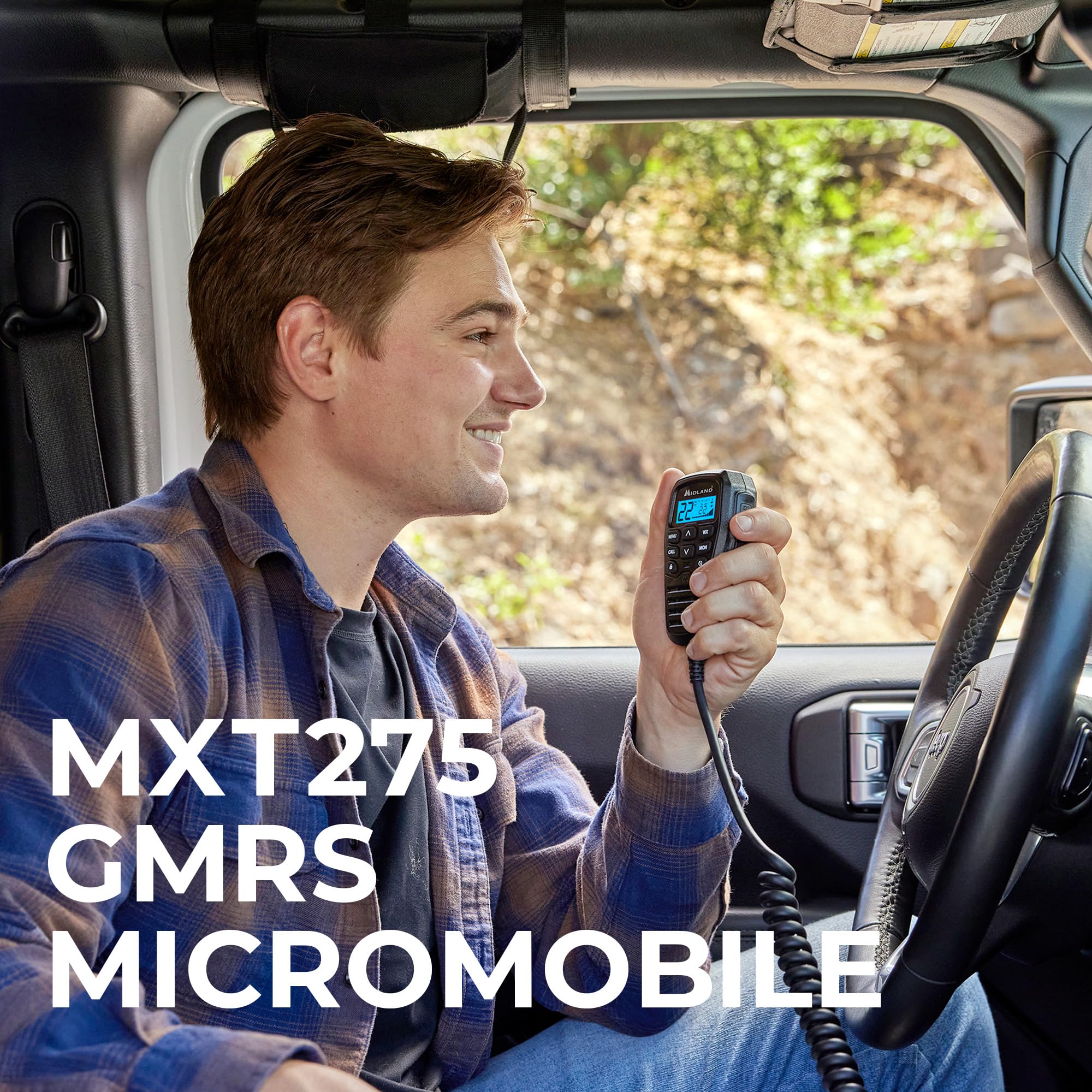 Midland MXT275 MicroMobile Two-Way GMRS Radio & MXTA26 6dB Gain Whip Antenna – Long-Range Vehicle Communication with NOAA Weather Alerts, External Antenna for Maximum Performance - Image 4