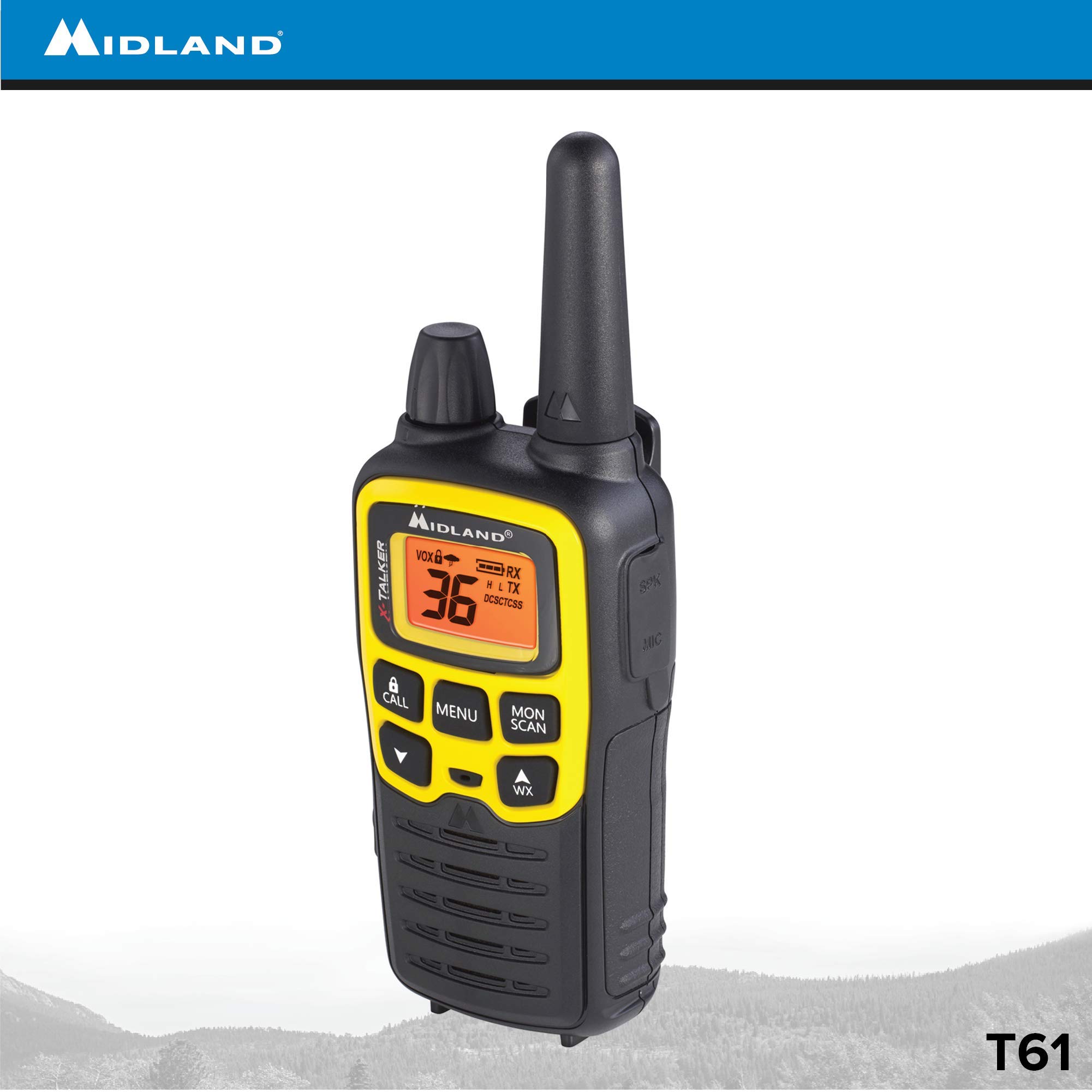 Midland T61VP3 36 Channel FRS Two-Way Radio - Up to 32 Mile Range Walkie Talkie - Yellow/Black (Pack of 12) - Image 9